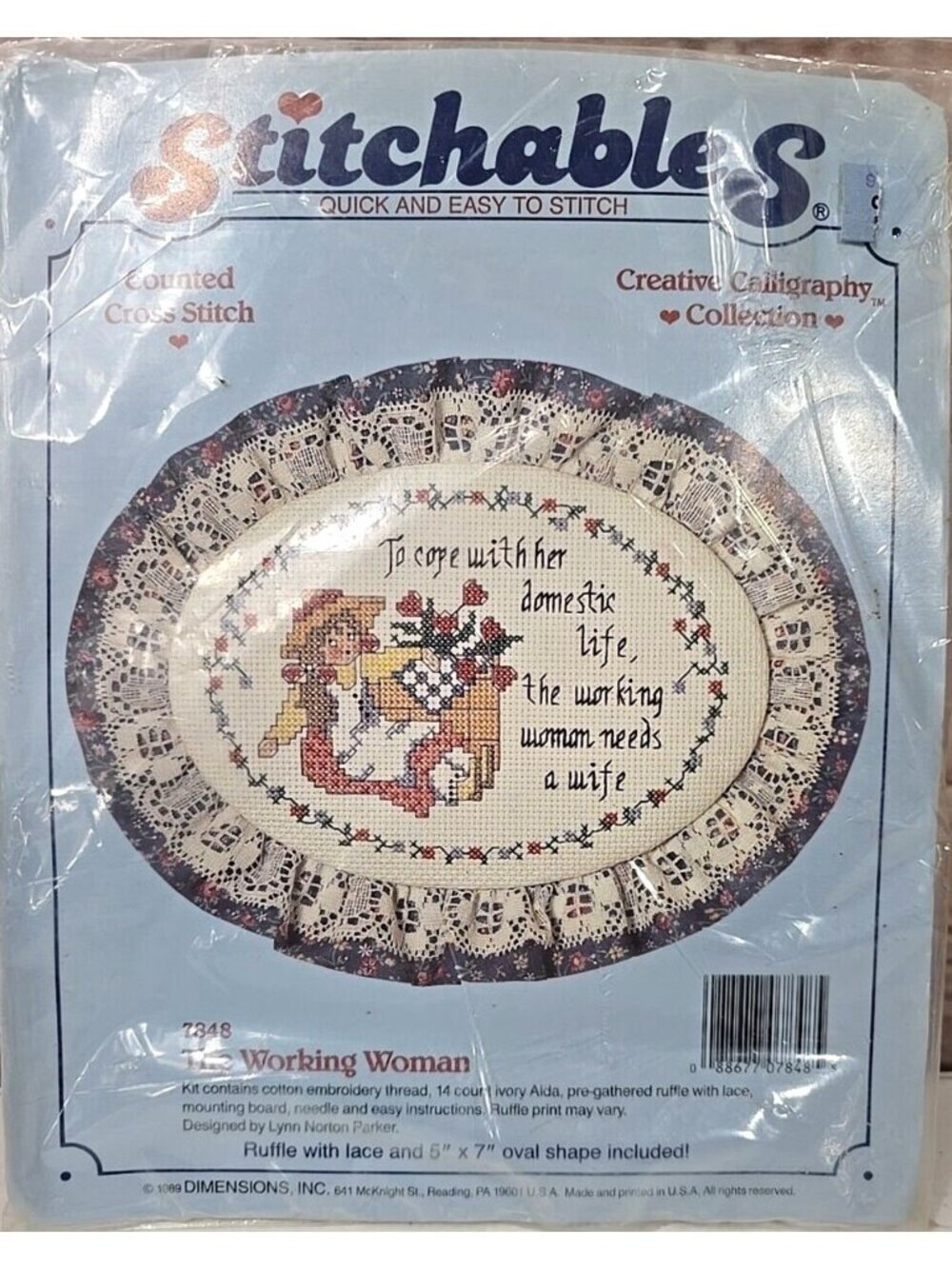 STITCHABLES Counted Cross Stitch Kit - THE WORKING WOMAN 5" x 7" Complete Sealed